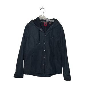 WOLVERINE Black Jacket Hooded Soft Lining Snap Front Closure Womens Size Large